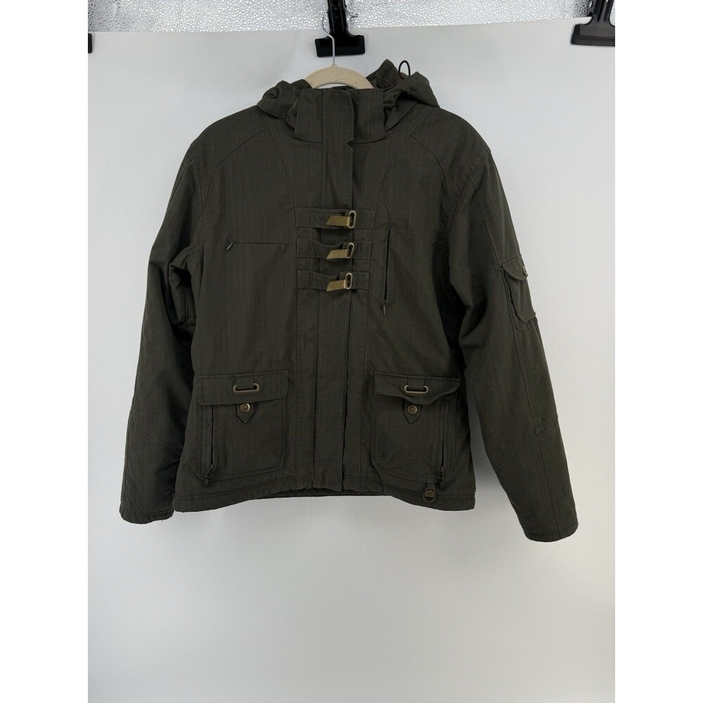 Boulder Gear Hooded Outdoor Hiking Jacket Women Large 12 Buckle Snowboard Army